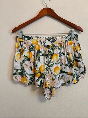 Anthropologie Floral Citrus Print Women's Shorts Pockets